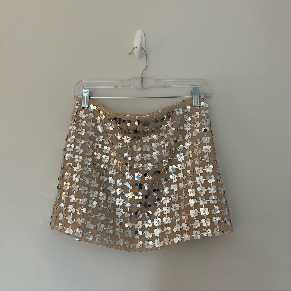 NWT Zara Sequin Mini Skirt - Picture 3 of 4